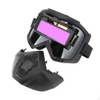 Automatinė kintamos šviesos suvirinimo kaukė, nuimamas reguliuojamas viso veido dangtelis TIG Mig ARC, juoda