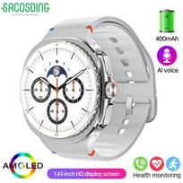 SACOSDING Man Smart Watch 1.43 AMOLED 400mAh battery Heart Rate Sports Modes Al Voice lP68 Waterproof Fitness Tracker Smart Watch