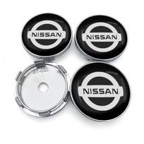 4 VNT./KOMPLEKTAS 60mm Automobilio ratlankių dangteliai Automobilio rato centro dangtelis Ratlankių dangteliai Automobilio aksesuarai Nissan Nismo Qashqai Teana X Trail T32 T31 Tiida Juke Nissan-black