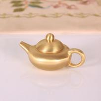 Brass small teapot creative model desktop ornament mini teapot hand handle piece study retro gadget