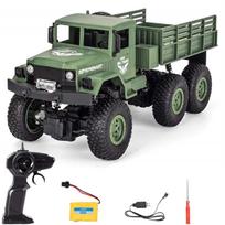 WEECOC RC Car, Off-Road Military Truck Toy, 6-Wheel Remote Control Vehicle, Simulation Car Model, 4-Wheel Drive, Independent Shock Absorbers,
