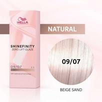 Wella Professional Shinefinity Zero Lift Glaze - plaukų dažai, 60 ml -  09/07 Beige Sand