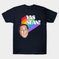 Men Black Print T-shirt Yas Sean! No-Cut Transfer Paper Print Cotton Tshirt 2XL tamsiai mėlyna