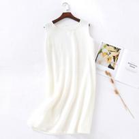 Summer Ladies Cotton Crepe Cloth Nightdress Sleeveless Dress Solid Color Plus Size Loose Vest Skirt Furniture Skirt Women S balta