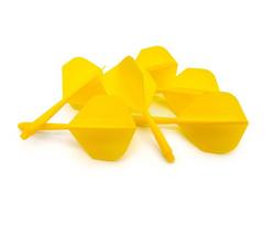 China Factory Custom Plastic Professional 2BA Darts Flug Flight with OEM Service and Color Box Packaging geltona