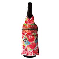 bottle kimono size kimono bottle chirimen red and Made in bottle sake bottle sake bottle bottle keeper Japanese New entrance decoration Japanese-style