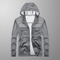 New Summer Men's Outdoor Jacket Loose Hooded Sun Protection Clothes Fashionable and Versatile Casual Work Multi-bag Skin Clothes M
