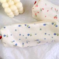 Stationery Makeup Bag Fresh Style Pen Holder Pencil Bag Storage Bags Small Flowers Pencil Cases rožinė