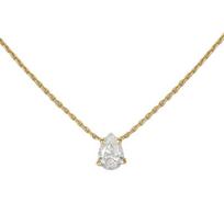 High End 18K Gold PVD Dainty Waterdrop  Oval Zirconia Stainless Steel Pendant Crystal Necklace Fashion Stone Jewelry 20inches&FASHION auksas