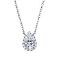Rochime Fashion Jewelry  halo Diamond Necklace 925 Sterling Silver Rhodium Plated 5a Zircon Fine Jewelry Accessories Women 17inches balto aukso spalvos
