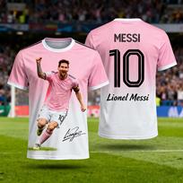 Football Jersey Breathable Street Boy Sports Graffiti Gift Top Soccer Casual T Shirt Tee Men Kid Male Top Lionel Messi 10 XS balta