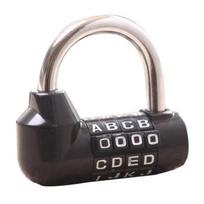 Portable Anti Theft U Padlock Combination Lock 4 Digit Alphabet Code Durable Plastic Lock for Student Dorm Cabinet Use (Black,Plastic&Code Lock) juoda