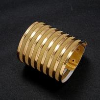 African Inspired Fashion Leather Cuff Bracelet With Adjustable Clasp For Boho Style Accessories MatteGold