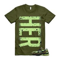 2010 Sea Moss Afterglow Olive Green Black T Shirt Match HER VERT L