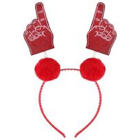 Plush Hairband With Soccer Cheer Fan Patterns Kids Sports Party Accessory Comfort Wear raudona