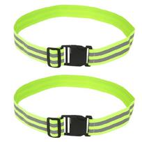 2PCS High Visibility Elastic Hiking Belt for Night Running and Cycling Safety Lightweight Portable Adjustable Design žalia