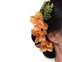 Multipurpose Floral Hair Comb For Messy Buns Twists Smooth Teeth Design Friendly Hair Ornament for Women Girls oranžinė