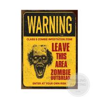 Įspėjimas Zombių Plakatas Pavojus Senoviniai Skardos Ženklai Saugokis Šuns Draudžiama Parkuoti Draudžiama Įeiti Metalo Plokštė Sodo Namų Sienų Dekoras 20x30cm（7.8x11.8inch）