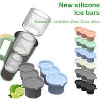 Silikoninė ledo forma Cilindro ledo kubelių padėklas 20-40 oz gertuvei smėlis