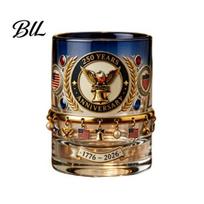 Weighted Base Whiskey Bottle 250th Anniversary Decanter Glass Spirit Patriotic Keepsake for National Milestone Souvenir Independence Day Classic Gift