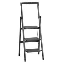 3 Step Ladder Ladder, Portable Steel Folding Stool with Tool Platform, Wide Anti-Slip Pedal and Feet for Household, Office, Iron Construction, juoda