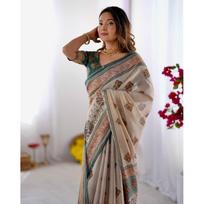 New Launch – Premium Horse Digital Print Linen Cotton Saree