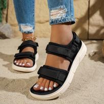 Velcro Sandals for Women's New Summer Outdoor Fashion Trend Beach Shoes for Women's Casual Youth Beach Sandals 36 juoda