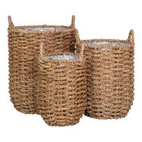 Gėlių vazonas House Nordic Hue 4401013, jūros žolė, 49 cm x 31 cm, Ø 49 cm, smėlio sp., 3 vnt.