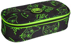 Penalas CoolPack Campus Game Night, 23 cm x 10.5 cm, juoda sp./žalia sp.