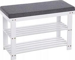 Suoliukas su batų lentyna Songmics, balta sp./pilka sp., 71 cm x 29 cm x 49 cm