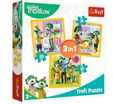 Dėlionė 3in1 Trefl The Treflik Family Together Is Fun 34850, 19.5 cm x 20 cm, 106 vnt., įvairių spalvų