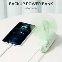 JISULIFE Nešiojamas Ventiliatorius 8 Plus 5000mAh USB-C Įkraunamas Ventiliatorius su Power Bank ir LED Ekranu – Žalias