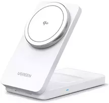 UGREEN belaidis įkroviklis 2-in-1 20W Qi2 45057, skirtas iPhone ir AirPods, baltas