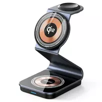 Duzzona W21 3-in-1 15W Wireless Charging Stand Phone Earphone Watch Charger (Qi2 Certified) Transparent