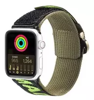 Dux Ducis Strap (Outdoor Version) for Apple Watch Ultra, SE, 8, 7, 6, 5, 4, 3, 2, 1 (49, 45, 44, 42 mm) Nylon Band Bracelet Black Green