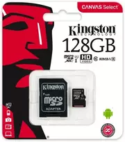 Kingston Canvas Select Plus 128GB microSDXC Class 10 UHS-I U1 V10 A1 atminties kortelė su SD adapteriu