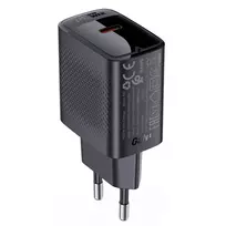 ACEFAST A82 GaN USB-C PD 20W sieninis įkroviklis – juodas