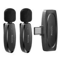 YESIDO KR13 Dvigubas belaidis mikrofonas (USB Type-C) Juodas