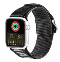 Dux Ducis Strap (Outdoor Version) for Apple Watch Ultra, SE, Series 8, 7, 6, 5, 4, 3, 2, 1 (49, 45, 44, 42 mm) Nylon Band Black Silver