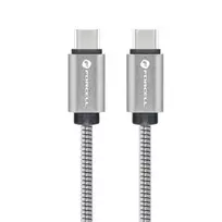 Forcell USB-C į USB-C Laidas F-Energy QC4.0 PD 5A 100W E-Mark Metal 1m Sidabrinis C239