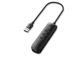 UGREEN 4-in-1 USB Hub 4x USB-A 3.0 PD DC 12V 0.25m Black (CM416 10915)