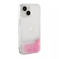 iLike Apple iPhone 14 Silicone Case Water Glitter Pink