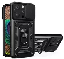 iLike Apple iPhone 14 Pro Max Armor Camshield Case Black