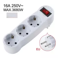 CP EU3 Perfect Travel Slim 180° Euro kištukinis lizdo išplėtimo adapteris 3x kištukas 250V 16A juodas