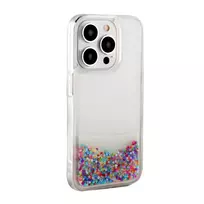 iLike Apple iPhone 15 Pro Max Silicone Case Water Glitter Rainbow