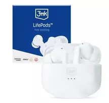 3MK LifePods Protection belaidžiai ausinukai su Bluetooth 5.3 ir ANC technologija, balti