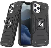 Wozinsky Apple iPhone 13 Pro Ring Armor Case Kickstand Tough Rugged Cover Black