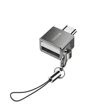 YESIDO GS08 Mini aliuminio lydinio USB Type-C OTG adapteris su kortelių skaitytuvu - Juoda