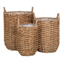 Gėlių vazonas House Nordic Hue 4401013, jūros žolė, 49 cm x 31 cm, Ø 49 cm, smėlio sp., 3 vnt.