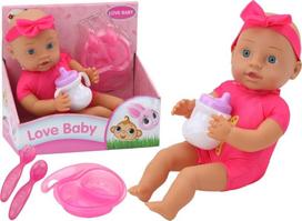 Lėlė - kūdikis su priedais Lean Toys Love Baby, 31 cm, rožinė sp.